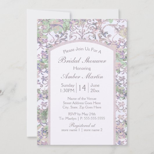 Boho Lavender Floral Damask Summer Vrijgezellenfee Kaart (Voorkant)