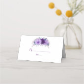 Boho Lavender Floral Plum Paars Table Number Plaatskaartje (Voorkant)