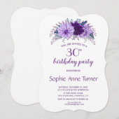 Boho Lavender Floral Plum Paarse verjaardagsfeestj Kaart (Voorkant / Achterkant)