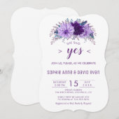 Boho Lavender Floral Plum Paarse verlovingsfeest Kaart (Voorkant / Achterkant)
