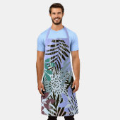 Boho Lavender, Groene en Blauwgroen Bladeren Schort (Gedragen)