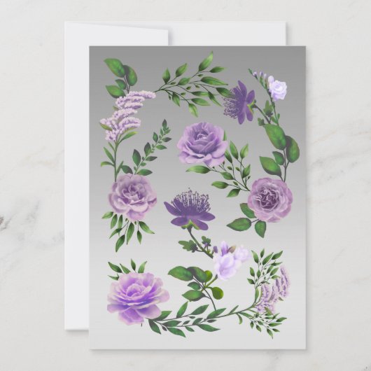 Boho Lavender Paars Wedding Kaart (Achterkant)