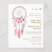 Boho Lavender Pink Dream Catcher Feathers Weddensc (Voorkant)