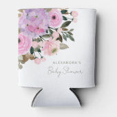 Boho Lavender Pink Floral Waterverf Baby shower Blikjeskoeler (Voorkant)
