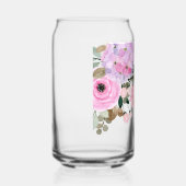 Boho Lavender Pink Floral Waterverf Baby shower Blikvorm Glas (Rechts)