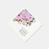 Boho Lavender Pink Floral Waterverf Vrijgezellenfe Servet (Hoek)