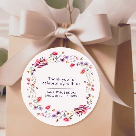 Boho Lavender Wilde Bloem Nieuwe Hoofdstuk Favorie Ronde Sticker