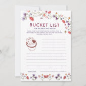 Boho Lavender Wildflower Bridal Shower Bucket List (Voorkant)