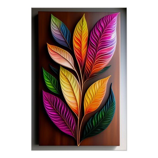 Boho Leaf Art: Abstracte wanddecoratie (Voorkant)