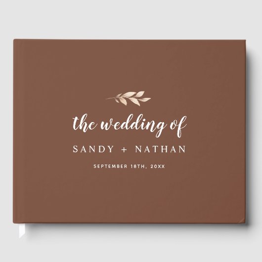 Boho Leaf Bruiloft Gastenboek (Voorkant)