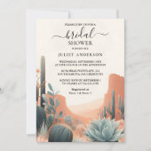 Boho Leaf Desert Cacti Succulent Vrijgezellenfeest Kaart (Voorkant)