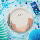 Boho Leaf Desert Cacti Succulent Vrijgezellenfeest Papieren Bordje (Feest)