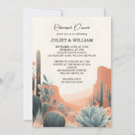 Boho Leaf Desert Cactussen Succulent Repetitie Din Kaart