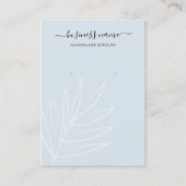 Boho Leaf Dusty Blue Earring Jewelry Display Visitekaartje (Voorkant)