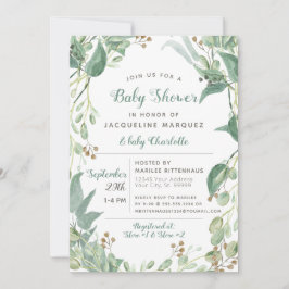 BOHO Leaf Foliage Eucalyptus Greenery Baby shower Kaart