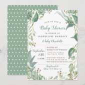 BOHO Leaf Foliage Eucalyptus Greenery Baby shower Kaart (Voorkant / Achterkant)