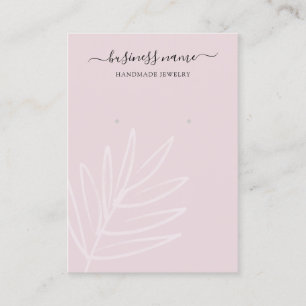 Boho Leaf Mauve Earring Jewelry Display Visitekaartje