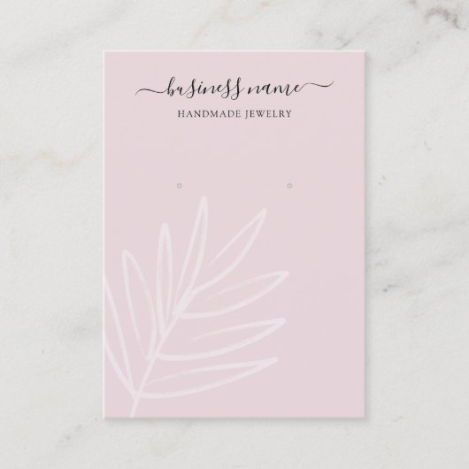 Boho Leaf Mauve Earring Jewelry Display Visitekaartje (Voorkant)