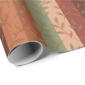 Boho Leaf Patroon Rustieke Home Decor Cadeaupapier (Rol Hoek)