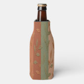 Boho Leaf Patroon Rustieke Home Decor Flesjeskoeler (Fles Voorkant)