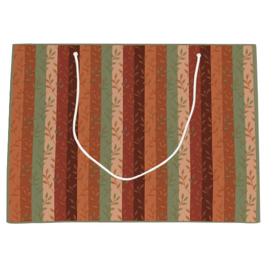 Boho Leaf Patroon Rustieke Home Decor Groot Cadeauzakje (Voorkant)