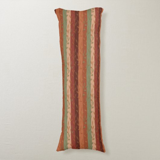 Boho Leaf Patroon Rustieke Home Decor Lichaamskussen (Voorkant Verticaal)