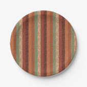 Boho Leaf Patroon Rustieke Home Decor Papieren Bordje (Voorkant)