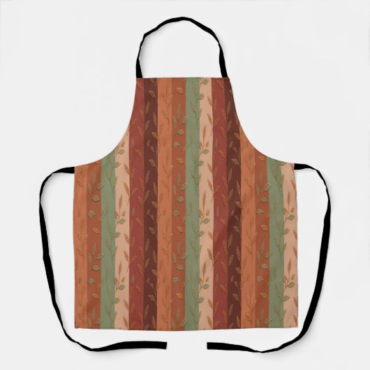 Boho Leaf Patroon Rustieke Home Decor Schort (Voorkant)