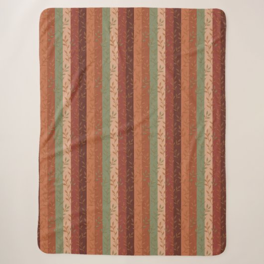 Boho Leaf Patroon Rustieke Home Decor Sherpa Deken (Voorkant)