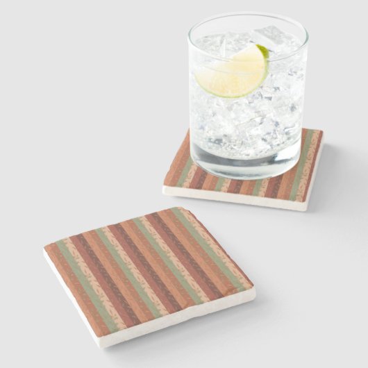 Boho Leaf Patroon Rustieke Home Decor Stenen Onderzetter (Zijkant)