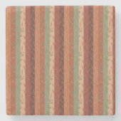 Boho Leaf Patroon Rustieke Home Decor Stenen Onderzetter (Voorkant)