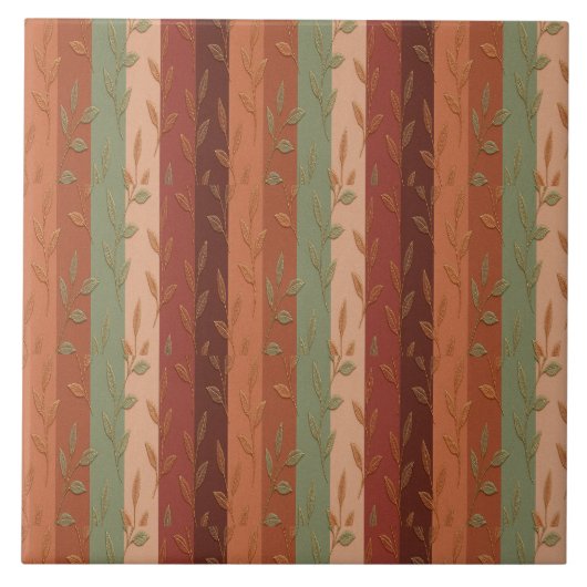 Boho Leaf Patroon Rustieke Home Decor Tegeltje (Voorkant)