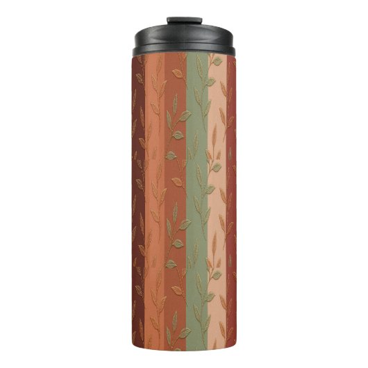 Boho Leaf Patroon Rustieke Home Decor Thermosbeker (Voorkant)
