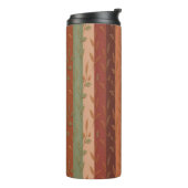 Boho Leaf Patroon Rustieke Home Decor Thermosbeker (Gedraaid links)