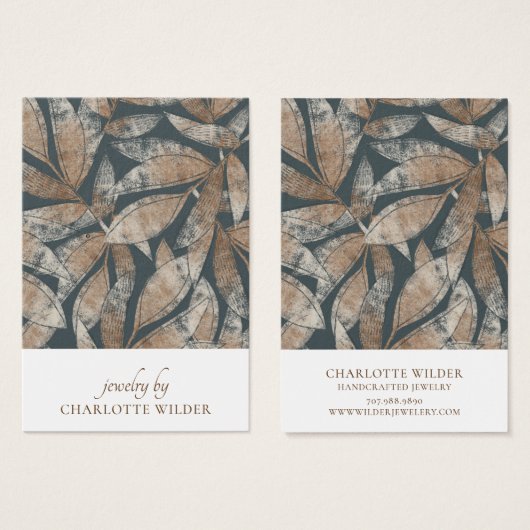 Boho Leaf Pattern Oorbel Display Kaart (Voorkant /achterkant)