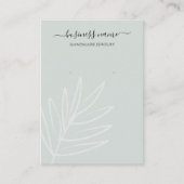 Boho Leaf Sage Green Earring Jewelry Display Visitekaartje (Voorkant)