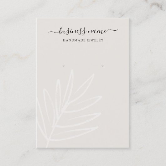 Boho Leaf Taupe die juwelen laat zien Visitekaartje (Voorkant)