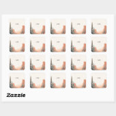 Boho Leaf Woestijn Cactussen Vetplant Bruidsdouche Vierkante Sticker (Vel)