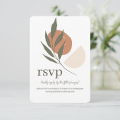 Boho Leafy Response RSVP Wedding Site Kaart (Staand voorkant)