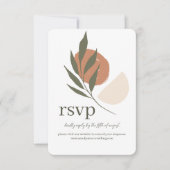 Boho Leafy Response RSVP Wedding Site Kaart (Voorkant)