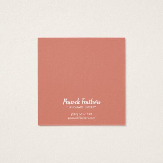 Boho Leafy Star Earring Ketting Jewelry Display Vierkante Visitekaartjes (Achterkant)