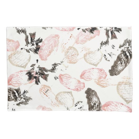 Boho Leaves and Feathers Full Print Standaard Sham Kussensloop (Voorkant-Links)