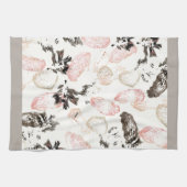 Boho Leaves and Feathers Volledige Print Keukenhan Theedoek (Horizontaal)