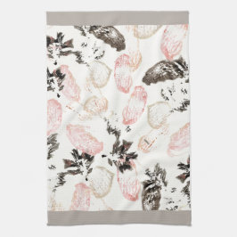 Boho Leaves and Feathers Volledige Print Keukenhan Theedoek