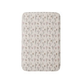 Boho Leaves Botanisch Beige Crème Roze Zwart Badmat (Voorkant Verticaal)