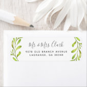 Boho Leaves Bruiloft Retouradreslabels Etiket (Insitu)