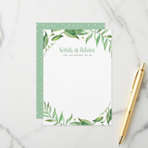 Boho Leaves Cadeauadvies voor Baby Shower Advieskaart