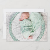 Boho Leaves Foto Birth Announement Aankondiging (Achterkant)