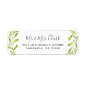 Boho Leaves Huwelijk Retouradres Labels (Voorkant)
