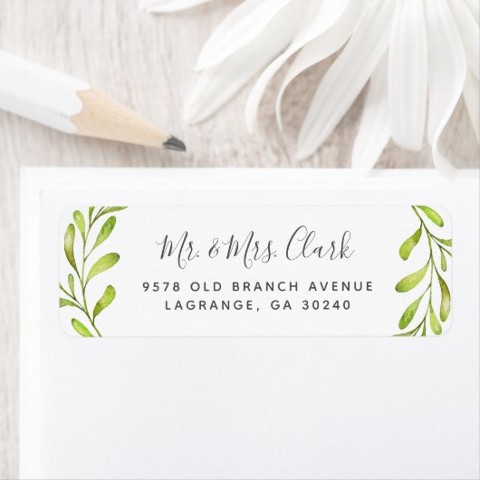 Boho Leaves Huwelijksretouradreslabels Etiket (Insitu)